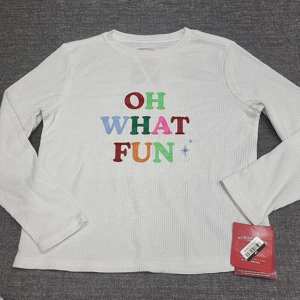 Wondershop Kids' Girls' Boys' Pajama Set Size Medium 8 Striped Thermal